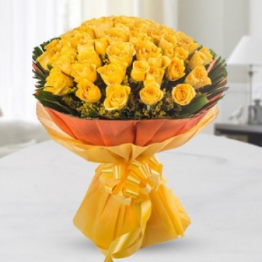 Yellow roses bunches